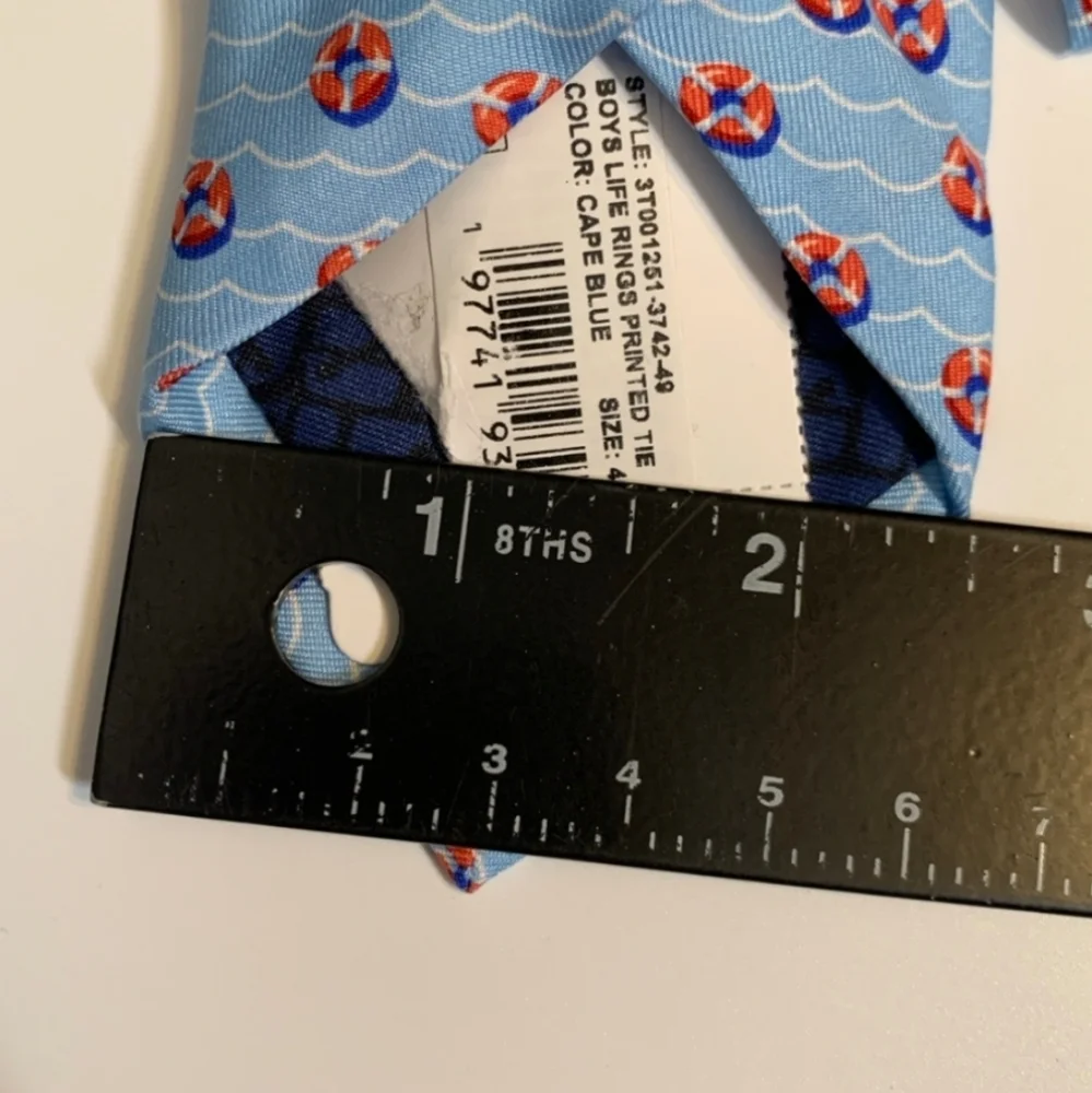 Vineyard Vines Boys Life Rings Printed Silk Tie Size 49